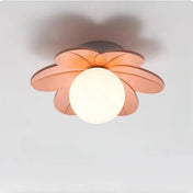 Plafonnier floral diffuseur sphérique verre blanc | DOMO
