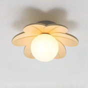 Plafonnier floral diffuseur sphérique verre blanc | DOMO