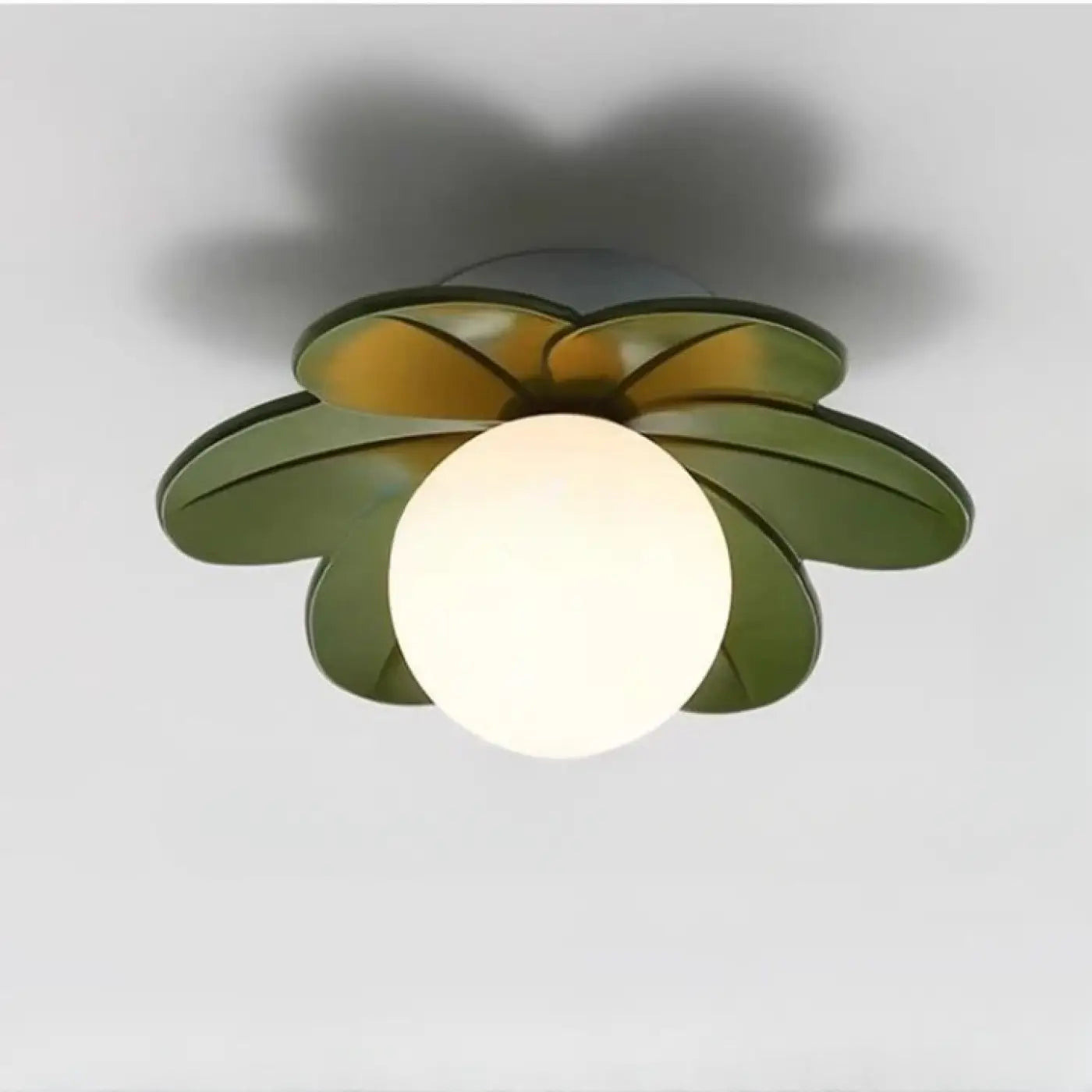 Plafonnier floral diffuseur sphérique verre blanc | DOMO