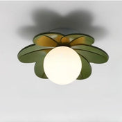 Plafonnier floral diffuseur sphérique verre blanc | DOMO