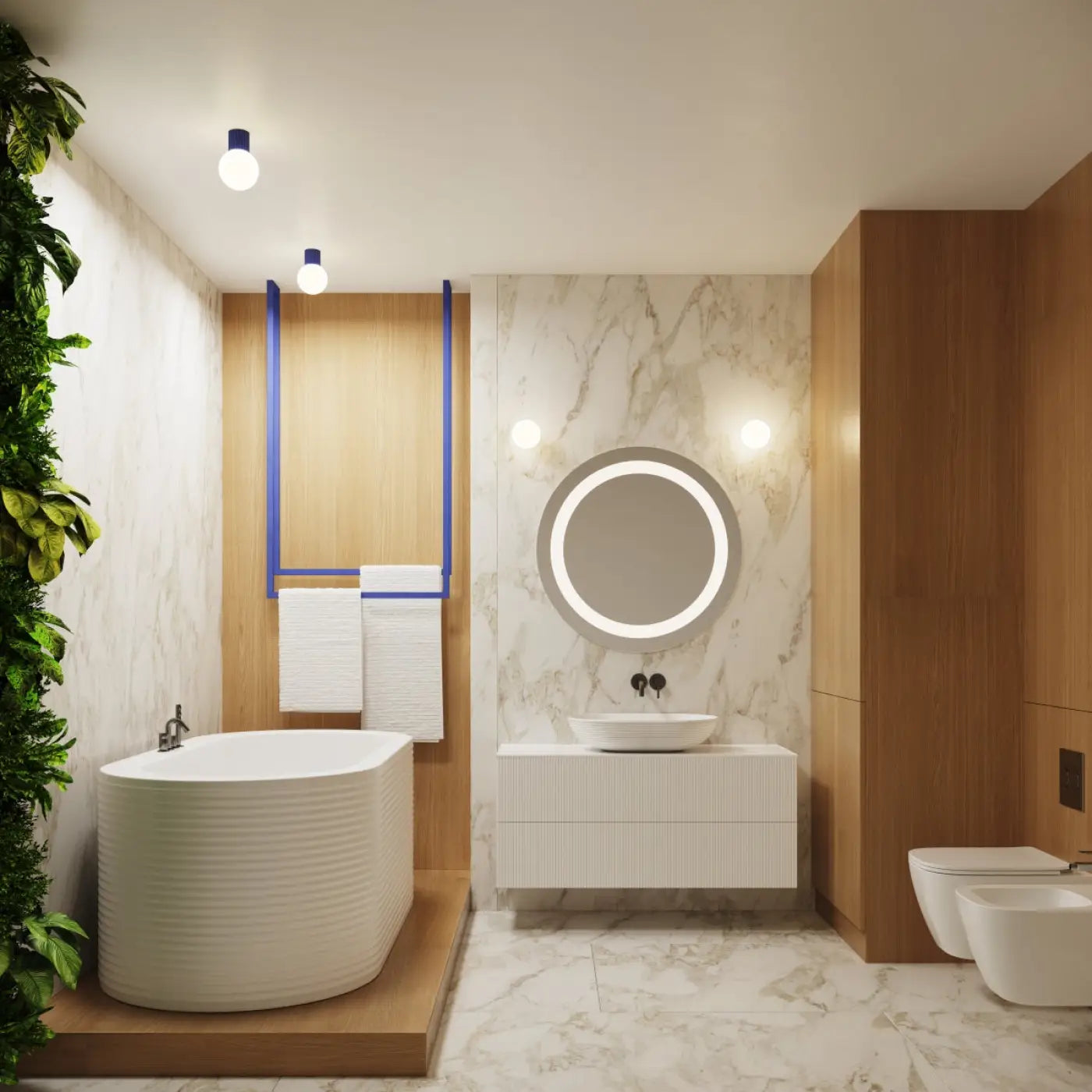 Plafonnier LED ultramarine design IP44 | LAKI