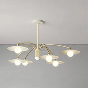 Plafonnier art déco blanc et doré 6 lumières | MURINU