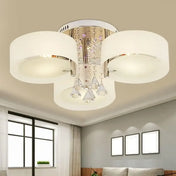 Plafonnier verre blanc art déco LED | SOFA