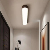 Plafonnier LED bois minimaliste blanc gris | BASOLI