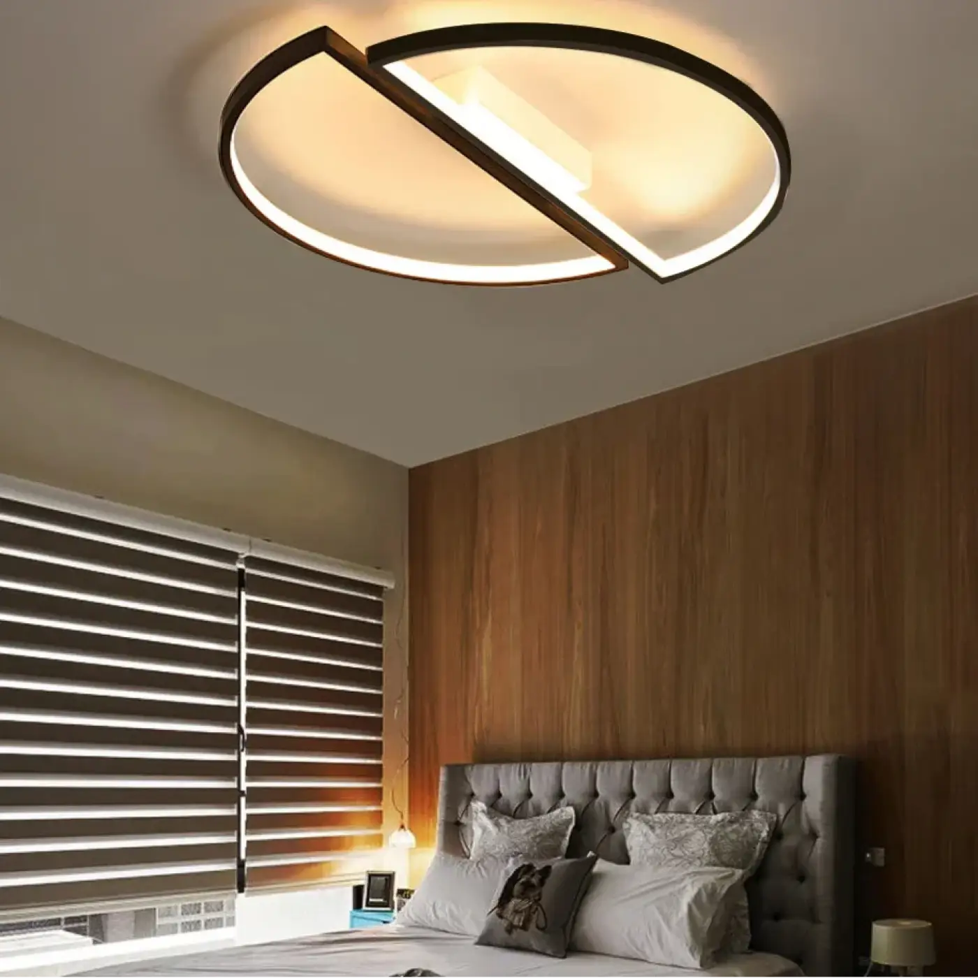 Plafonnier LED cercle noir et blanc moderne | MAPUK