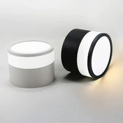 Plafonnier LED cylindrique noir et blanc moderne | DUGUS