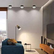 Plafonnier LED cylindrique noir et blanc moderne | DUGUS