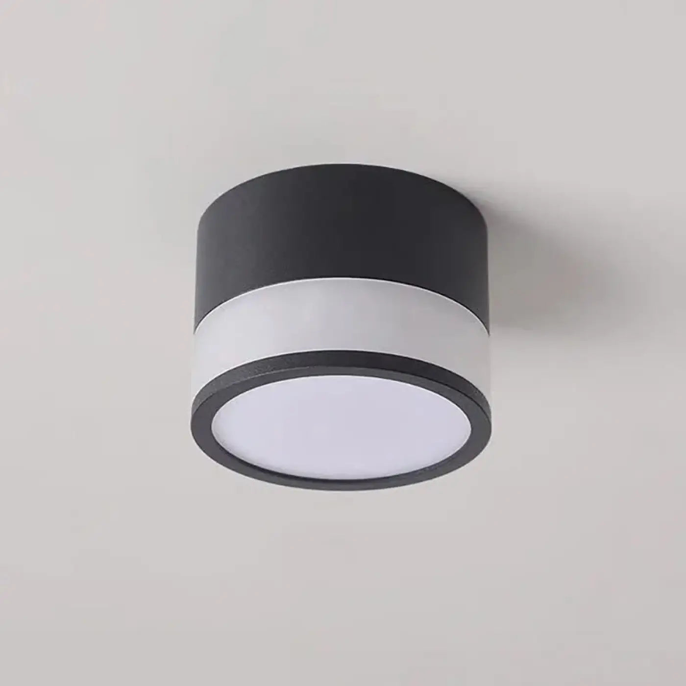 Plafonnier LED cylindrique noir et blanc moderne | DUGUS