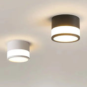 Plafonnier LED cylindrique noir et blanc moderne | DUGUS