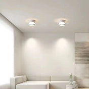 Plafonnier LED cylindrique noir et blanc moderne | DUGUS