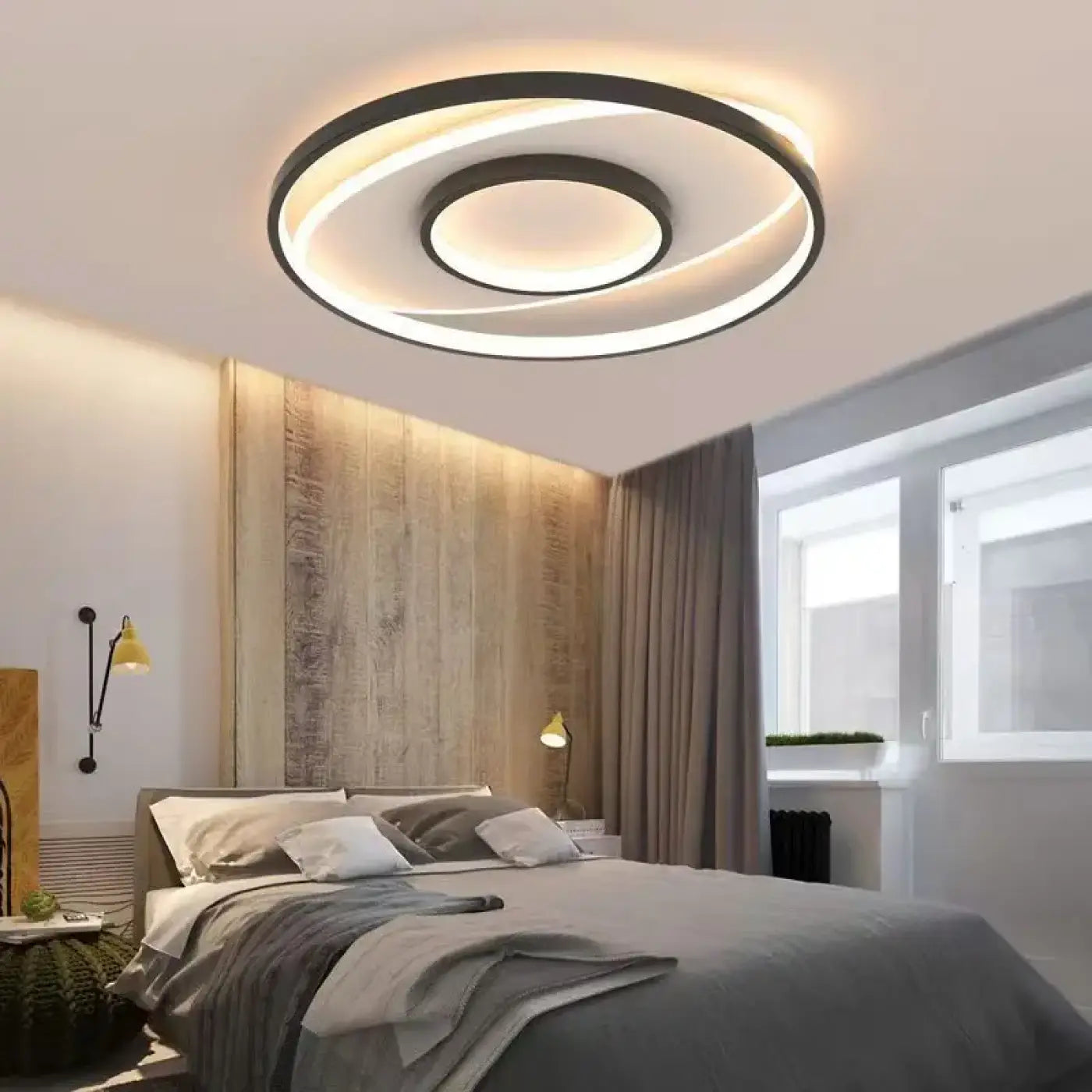 Plafonnier LED noir et blanc design moderne | SIZAZE