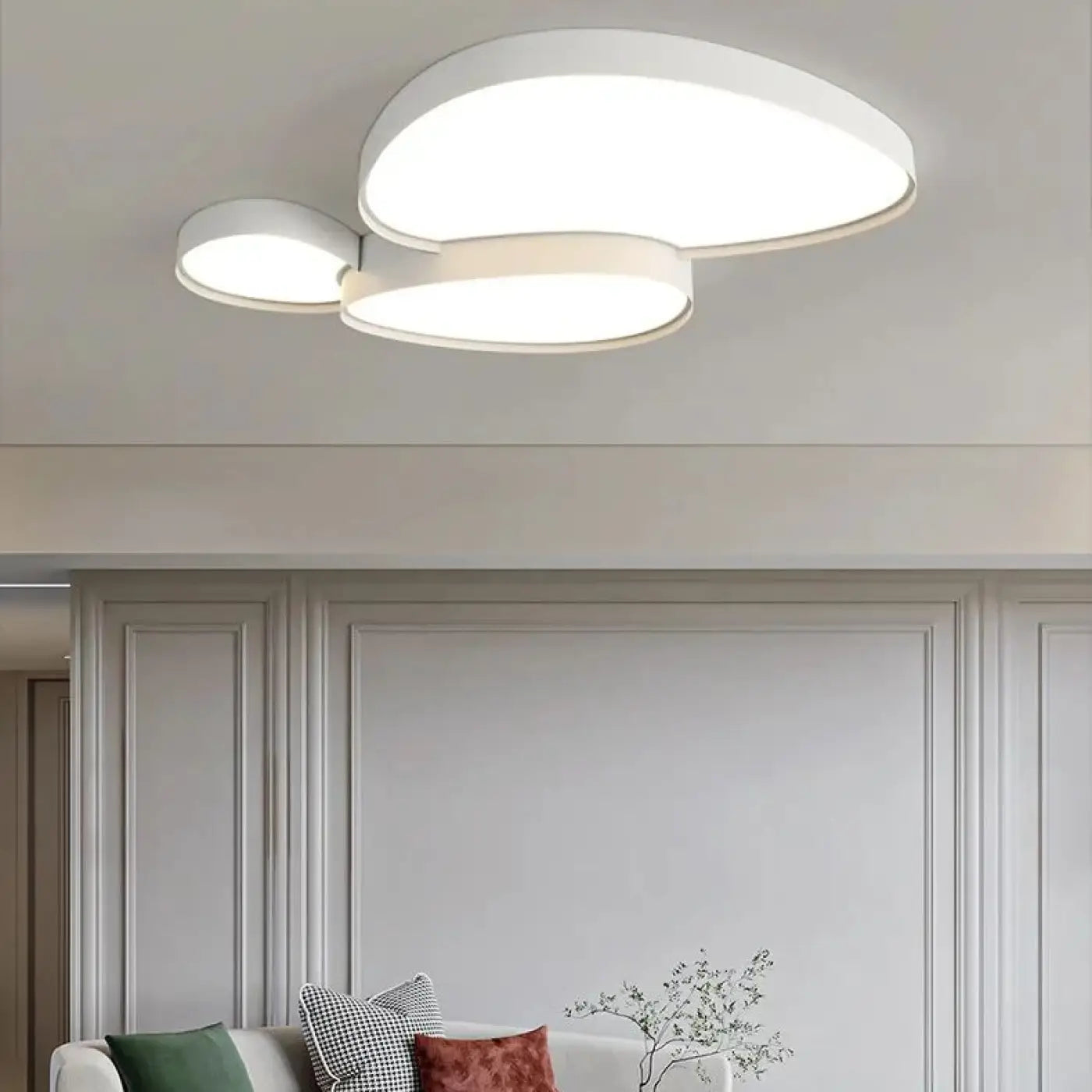 Plafonnier LED formes organiques noir et blanc | ZERASU