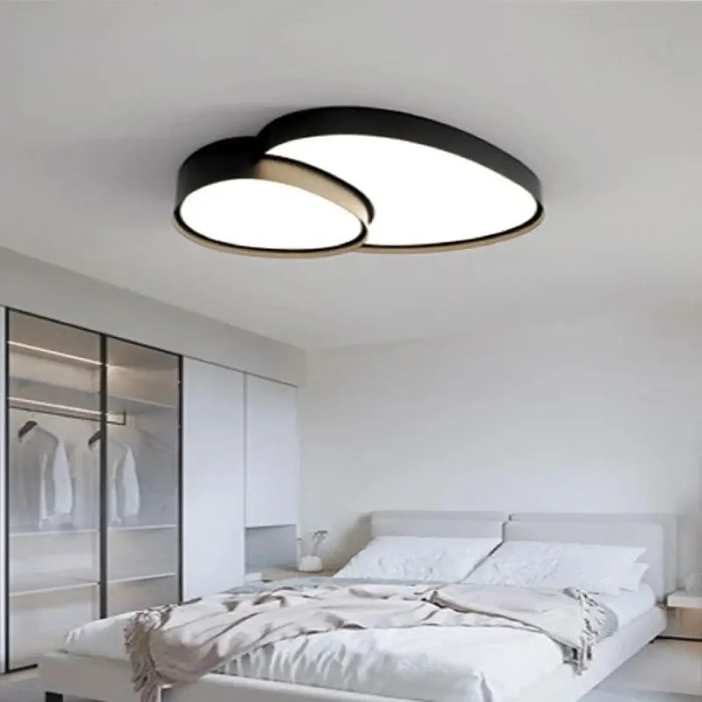 Plafonnier LED formes organiques noir et blanc | ZERASU