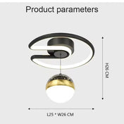 Plafonnier LED noir et doré design moderne | PAKESE