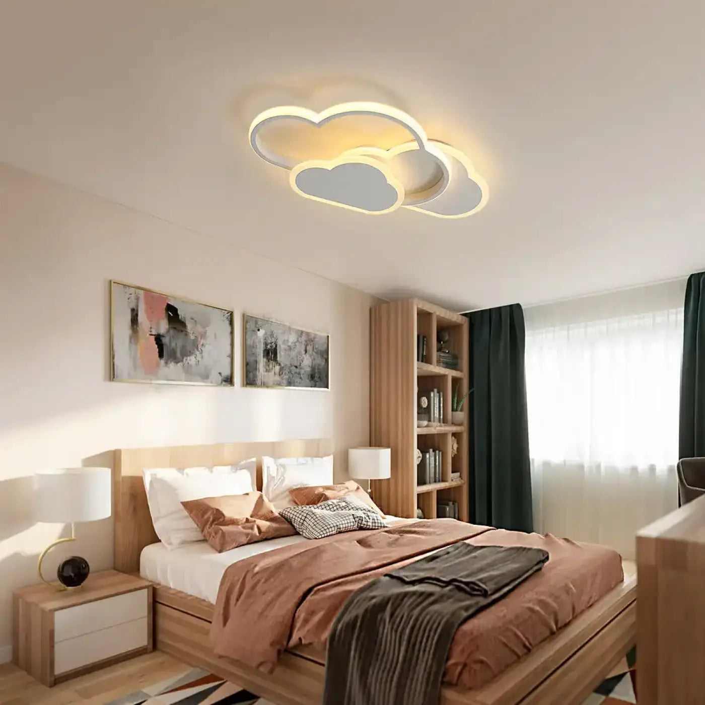 Plafonnier LED nuage blanc chambre enfant | TOROS