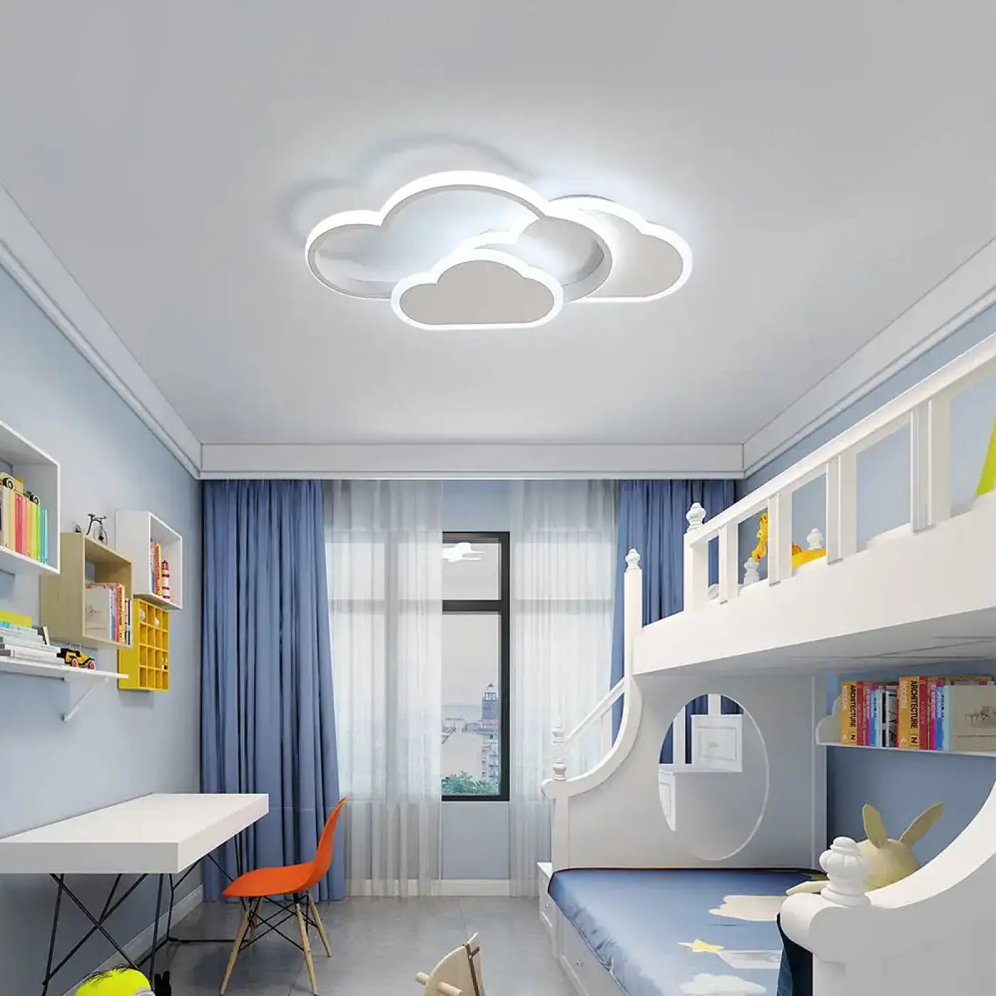 Plafonnier LED nuage blanc chambre enfant | TOROS