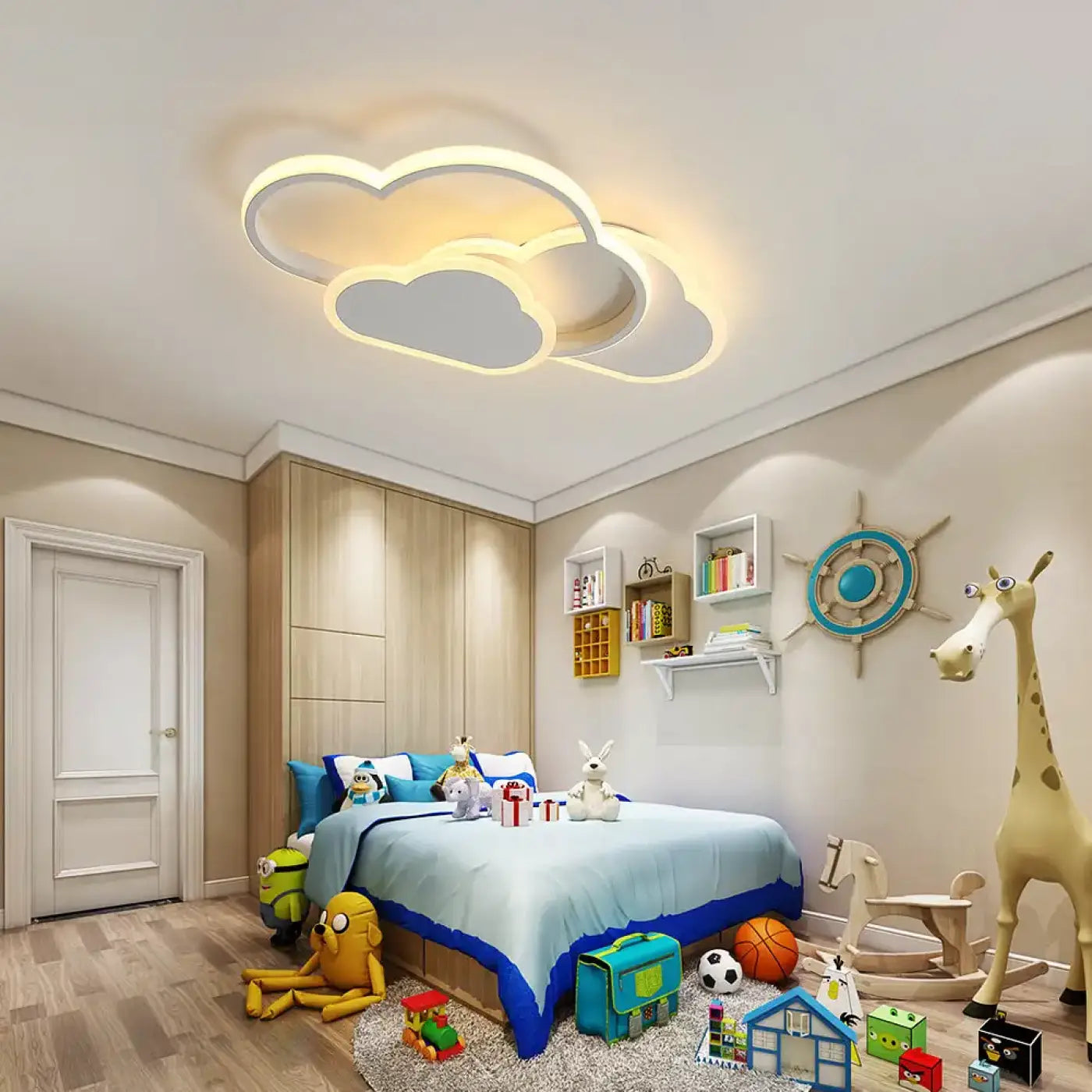 Plafonnier LED nuage blanc chambre enfant | TOROS
