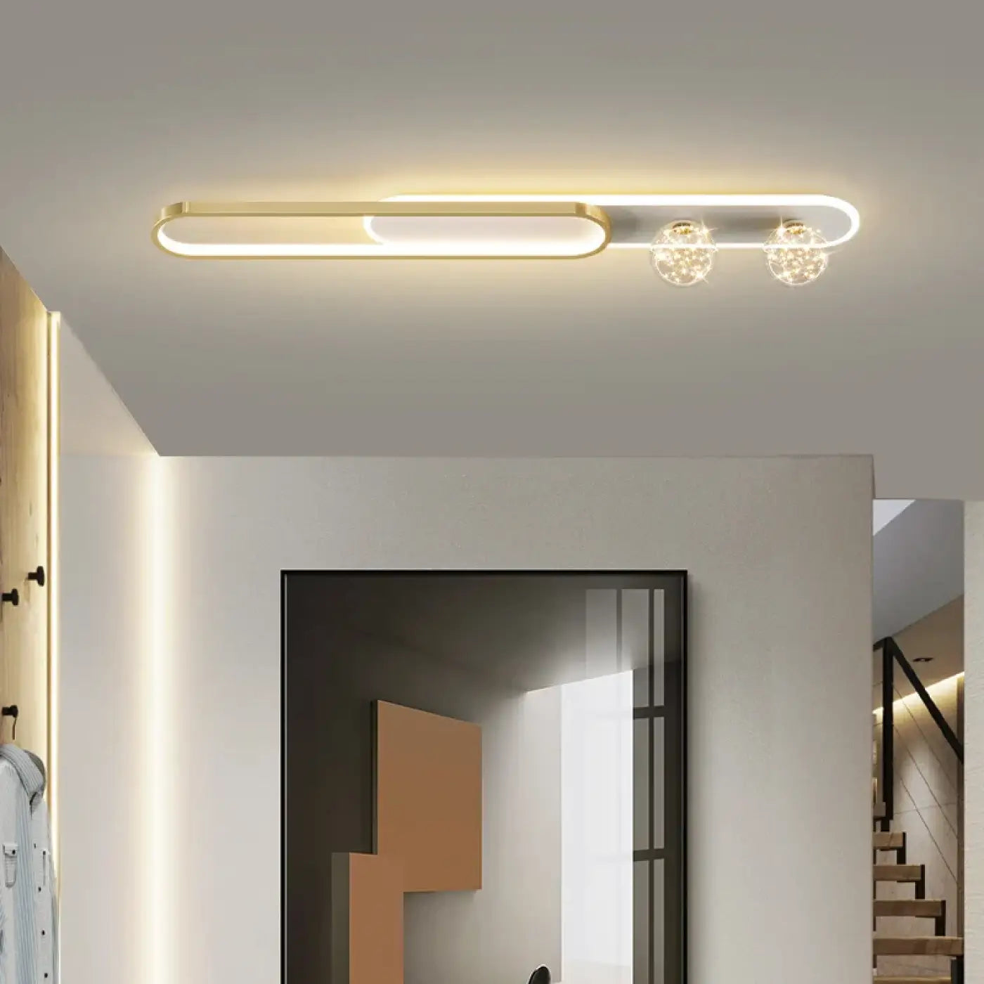 Plafonnier LED doré et noir moderne | FUPUFI