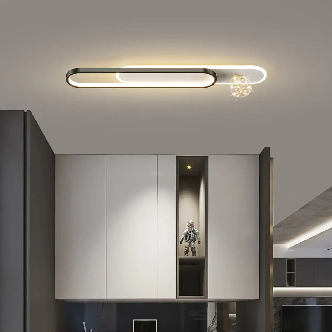 Plafonnier LED doré et noir moderne | FUPUFI