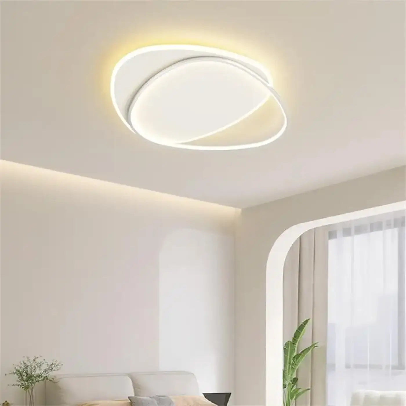 Plafonnier LED ovale entrelacé design | ROTIHE