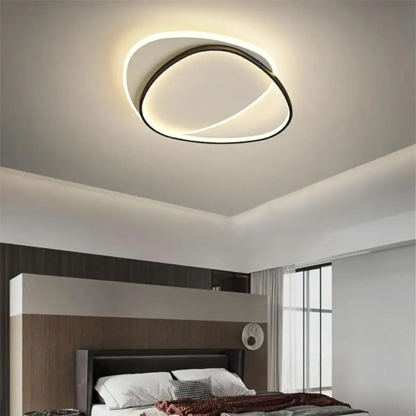 Plafonnier LED ovale entrelacé design | ROTIHE
