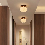 Plafonnier LED bois beige art déco | FAMO