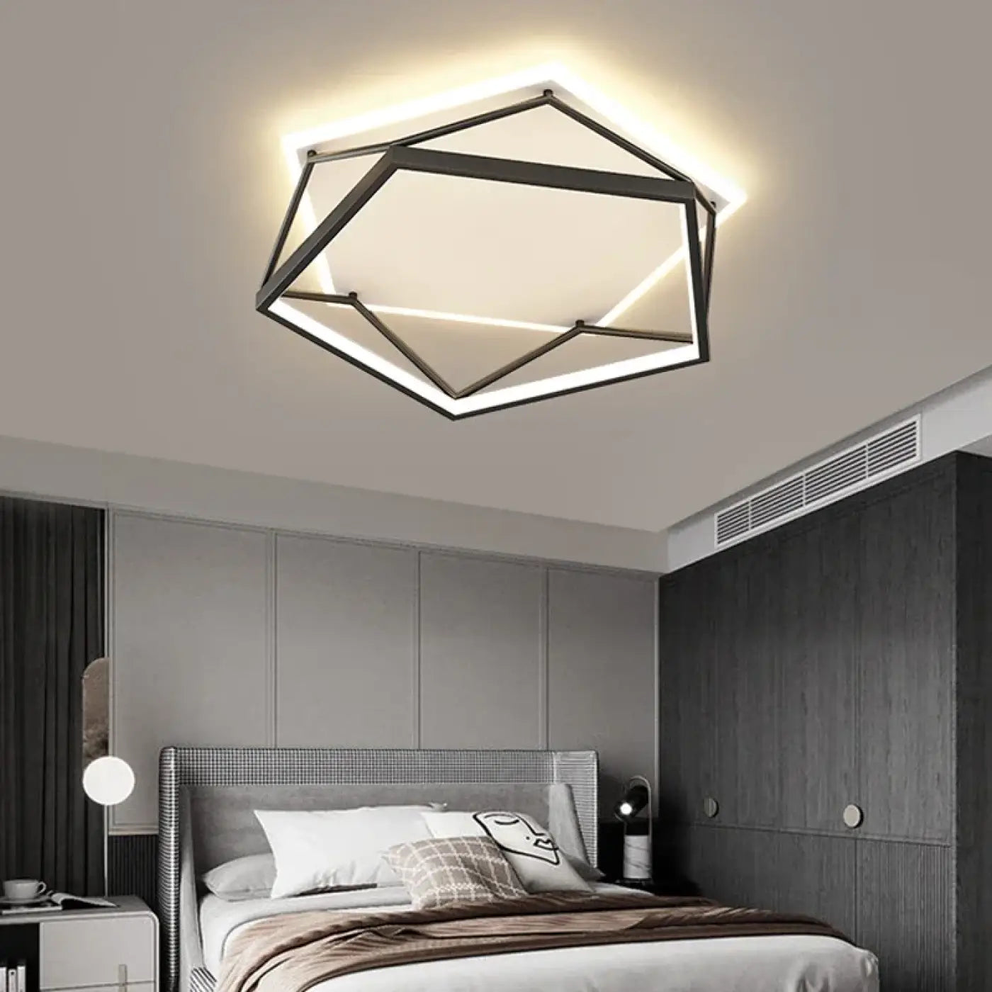 Plafonnier LED noir carré design moderne | VUNA