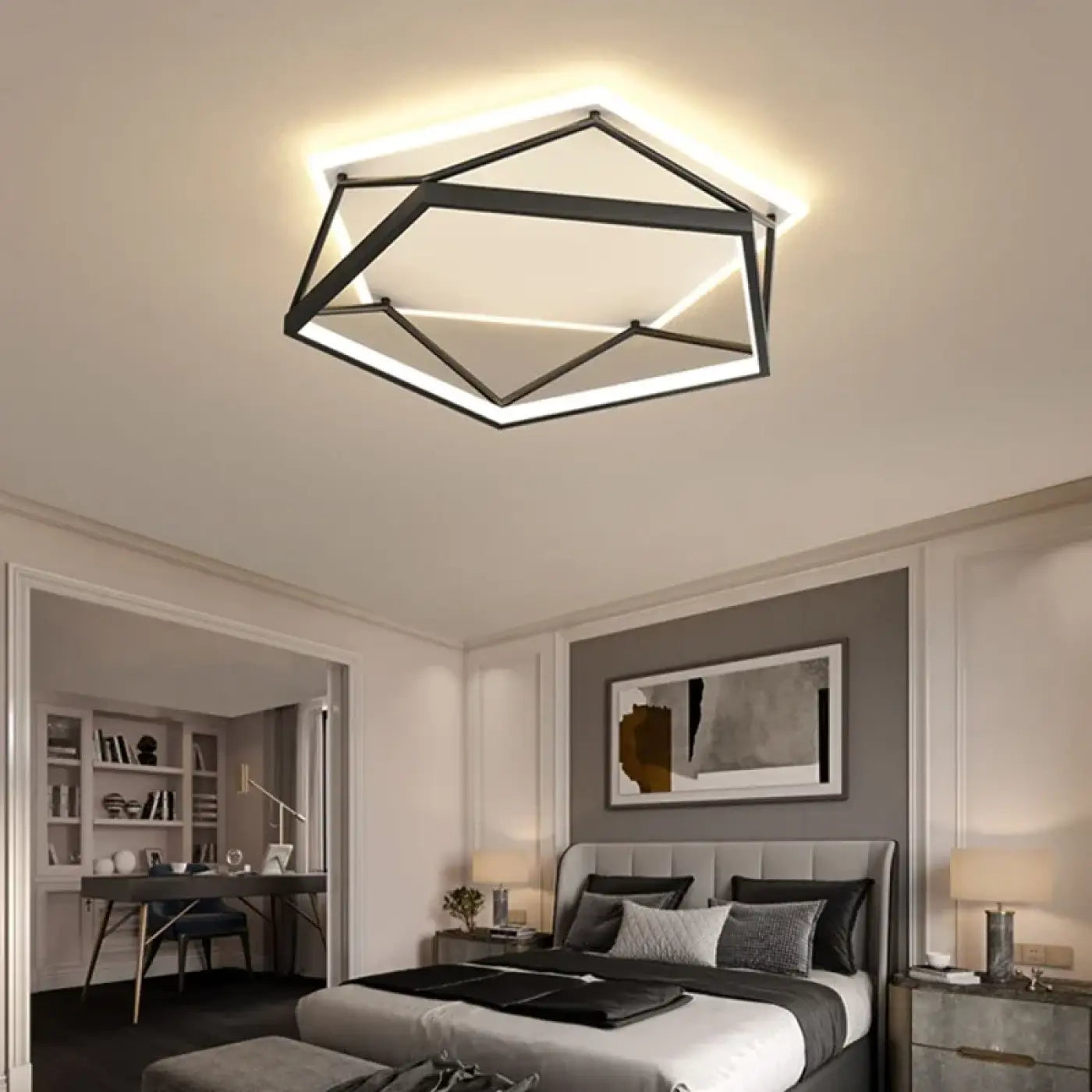 Plafonnier LED noir carré design moderne | VUNA