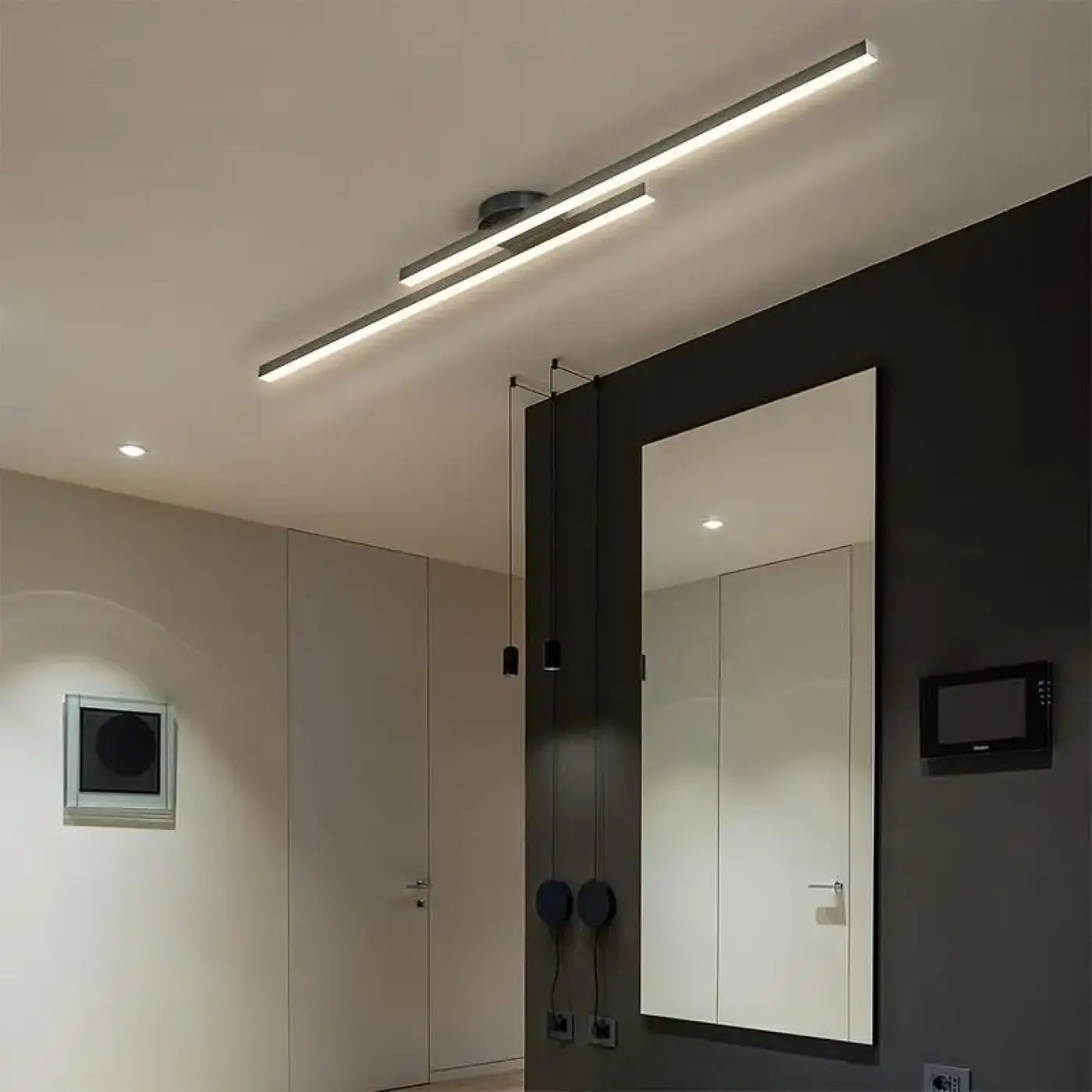 Plafonnier LED linéaire noir orientable | PIKON