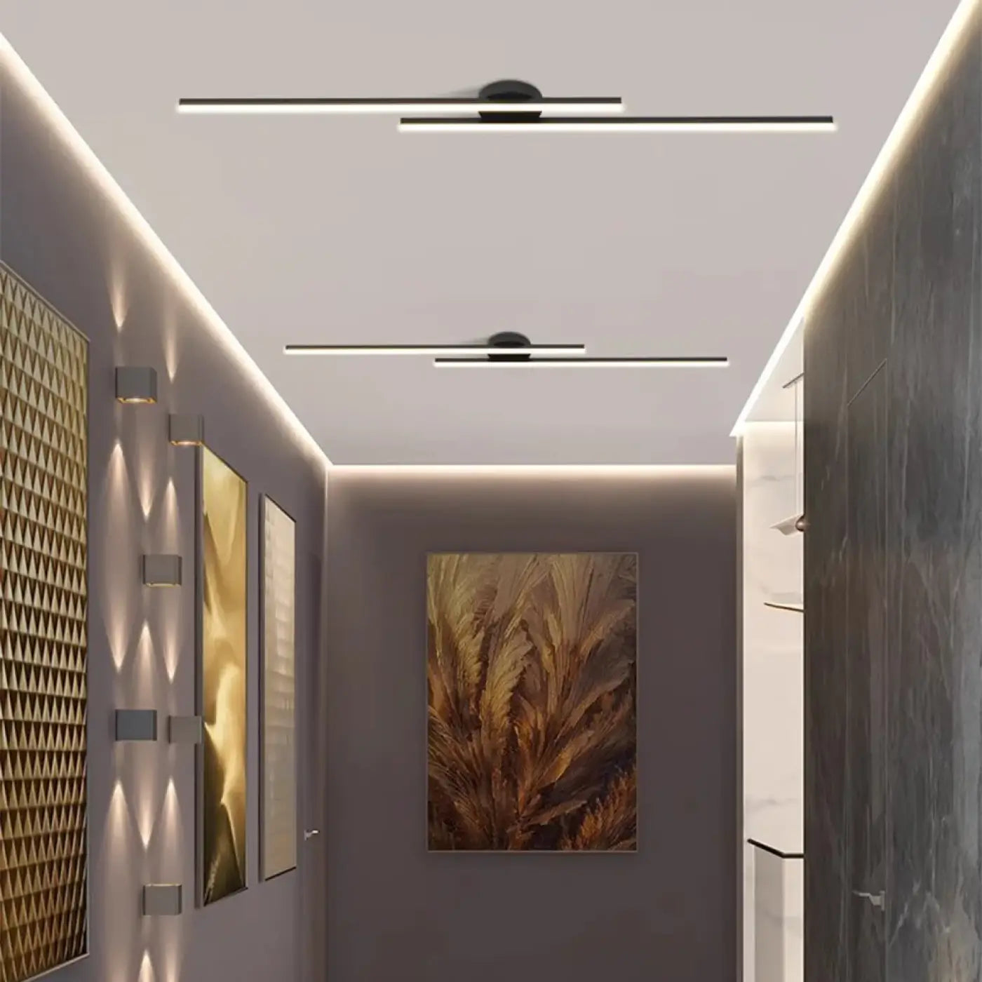 Plafonnier LED linéaire noir orientable | PIKON