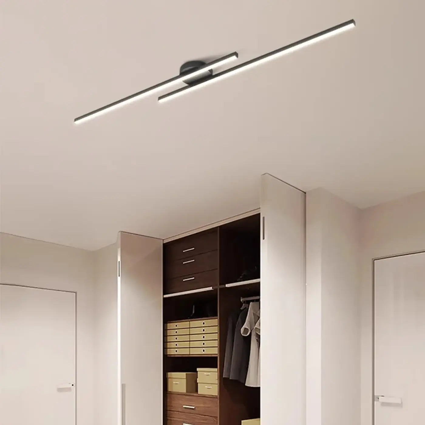 Plafonnier LED linéaire noir orientable | PIKON