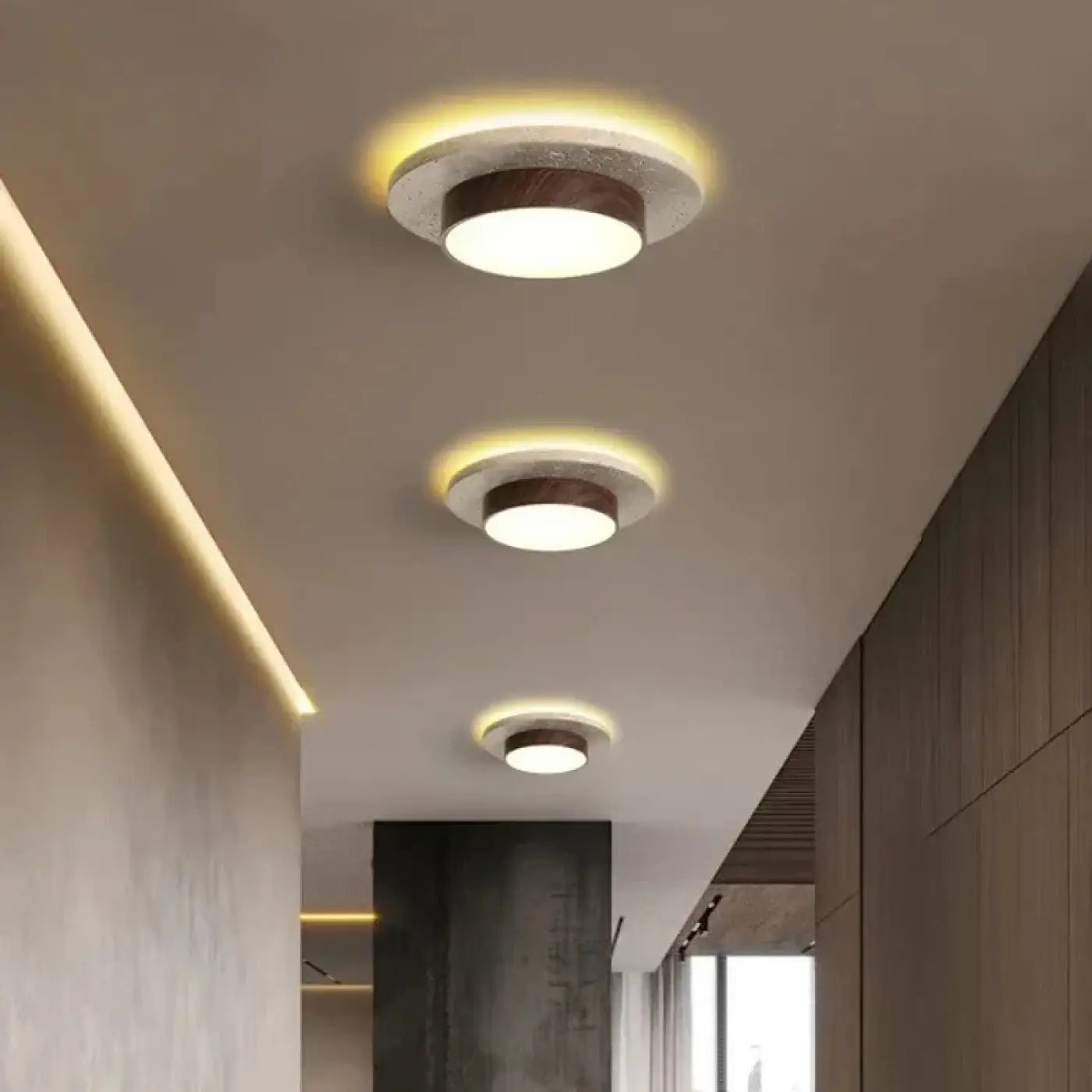 Plafonnier LED pierre et métal art déco | HISO