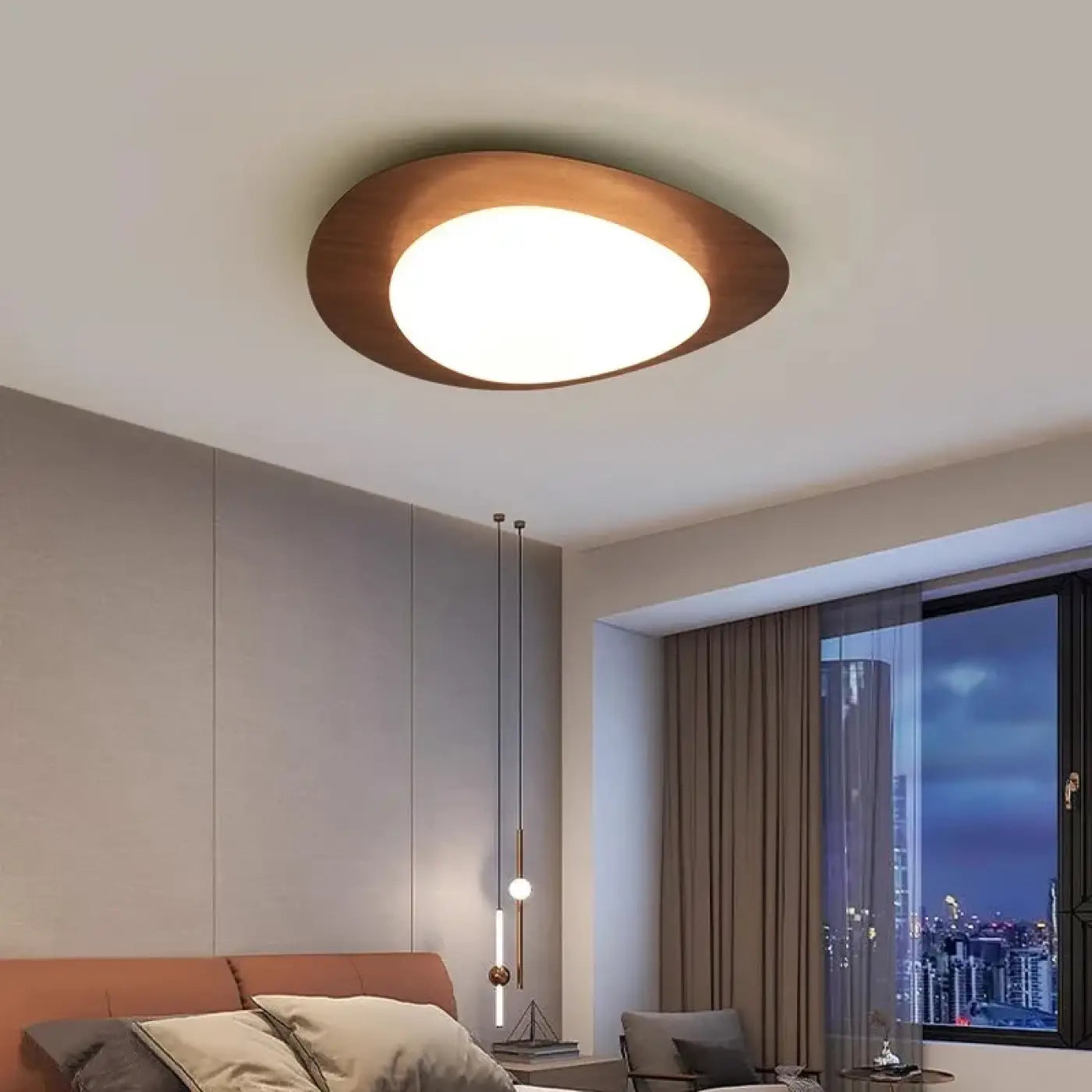 Plafonnier LED doré moderne pour salon | SUZIGI