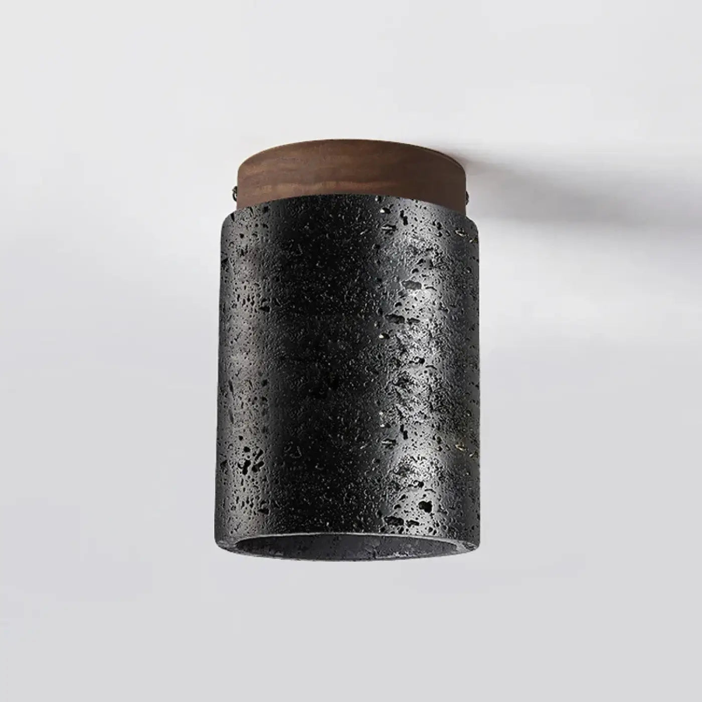 Plafonnier bois et pierre noir moderne | HEZUS