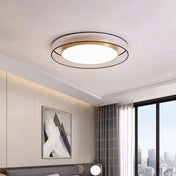 Plafonnier LED rond gris fumé et doré | SEVEKA