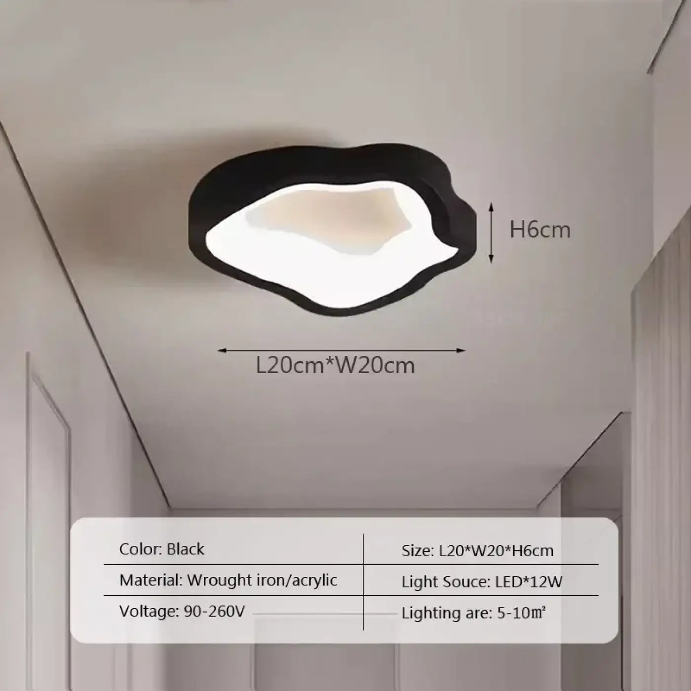 Plafonnier LED noir et blanc minimaliste | LUKA