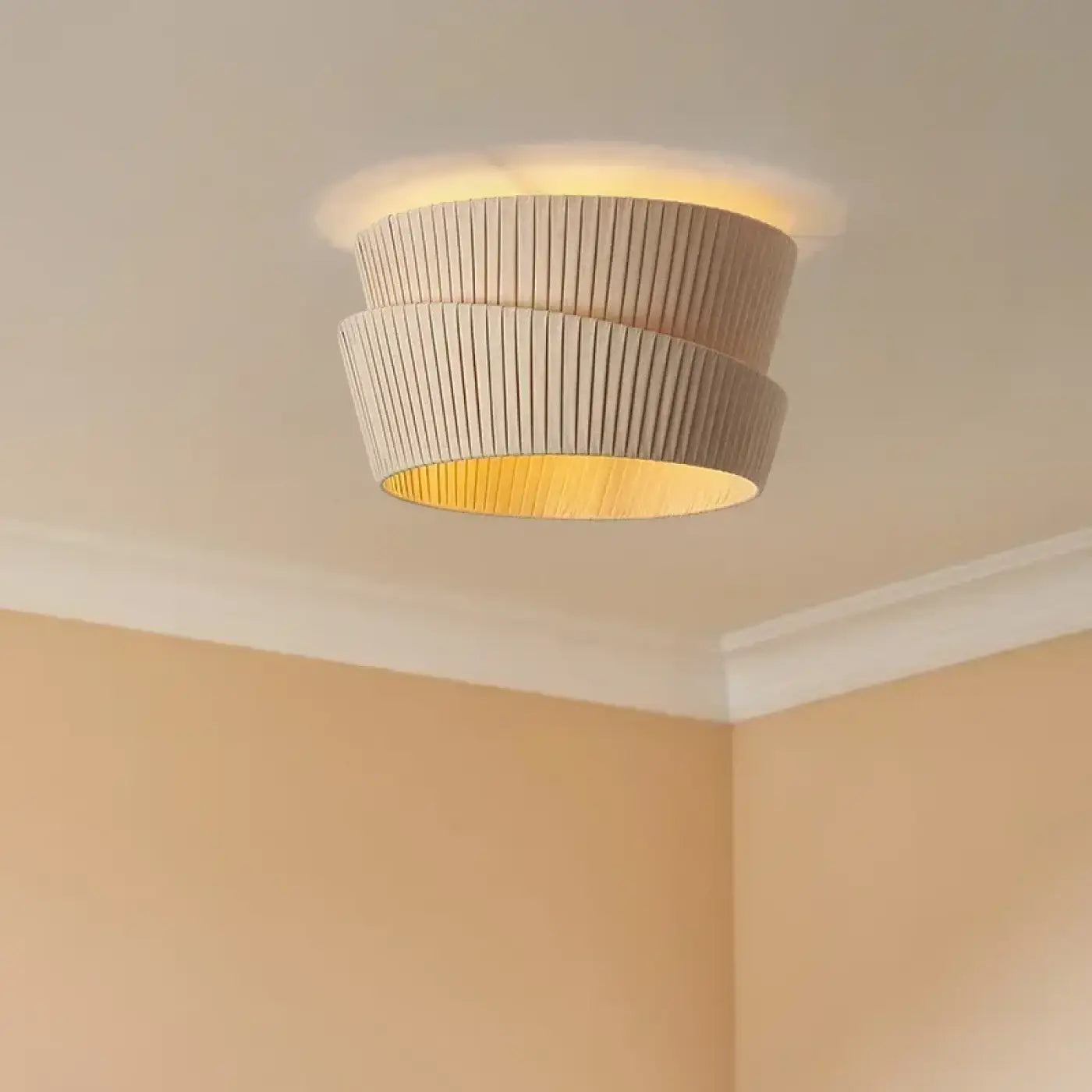 Plafonnier tissu blanc design scandinave | ZONUN