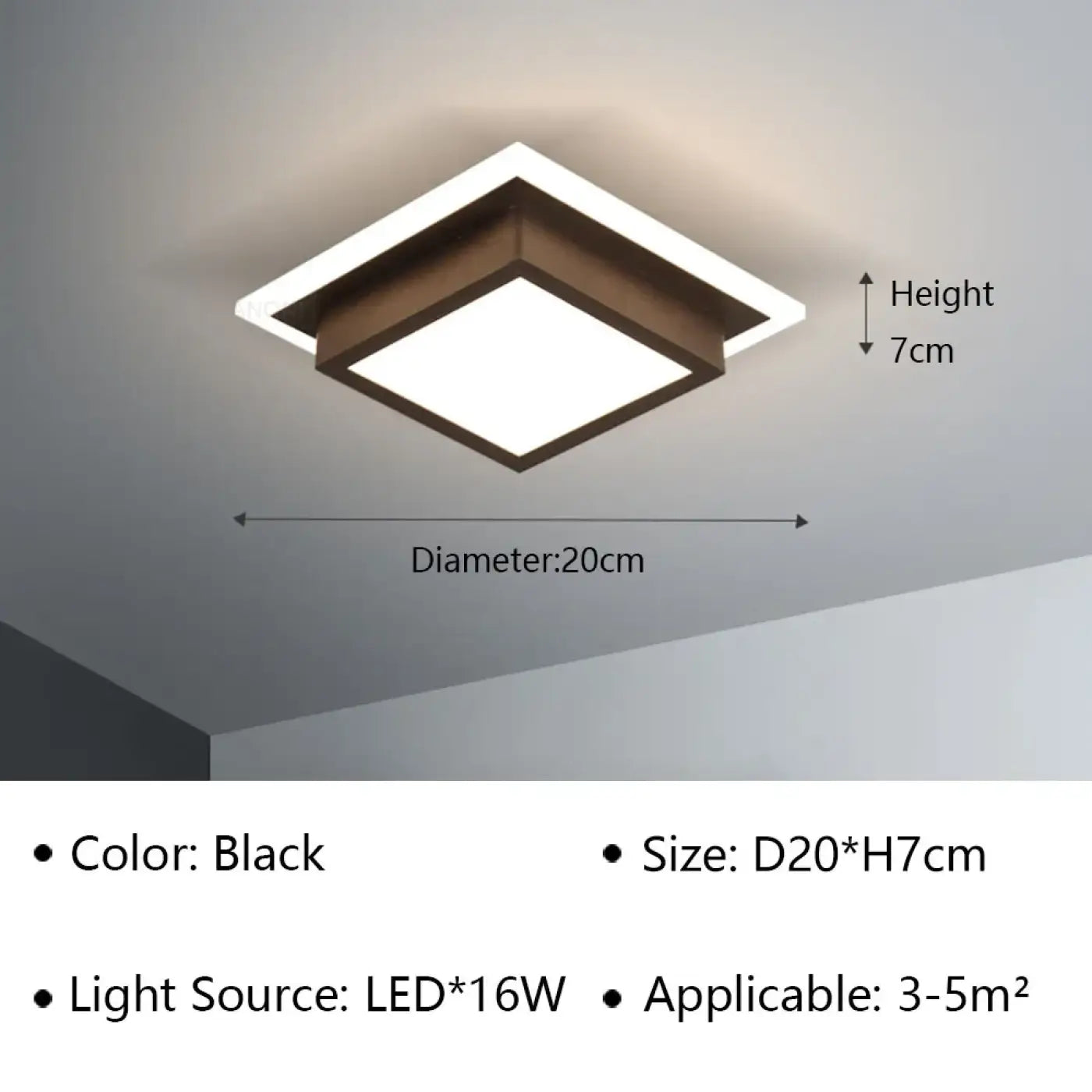 Plafonnier LED aluminium noir et blanc moderne | PEME