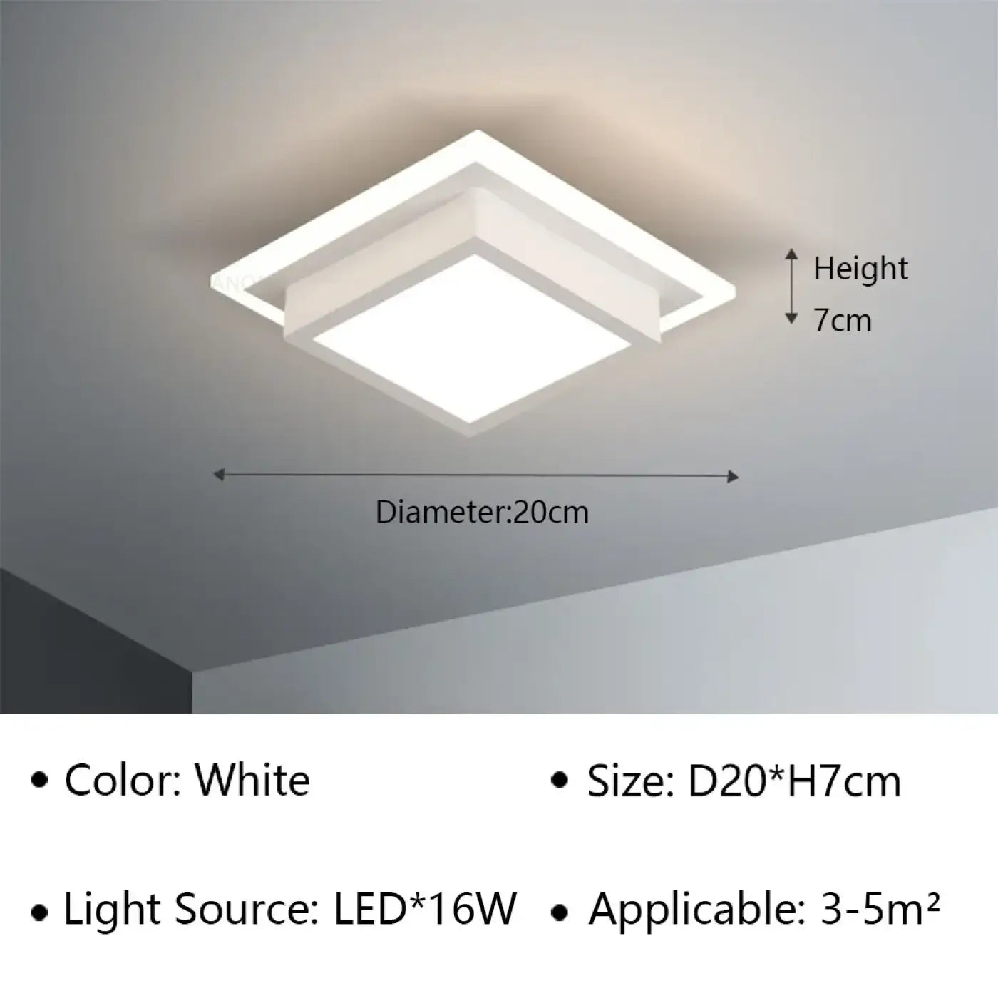 Plafonnier LED aluminium noir et blanc moderne | PEME