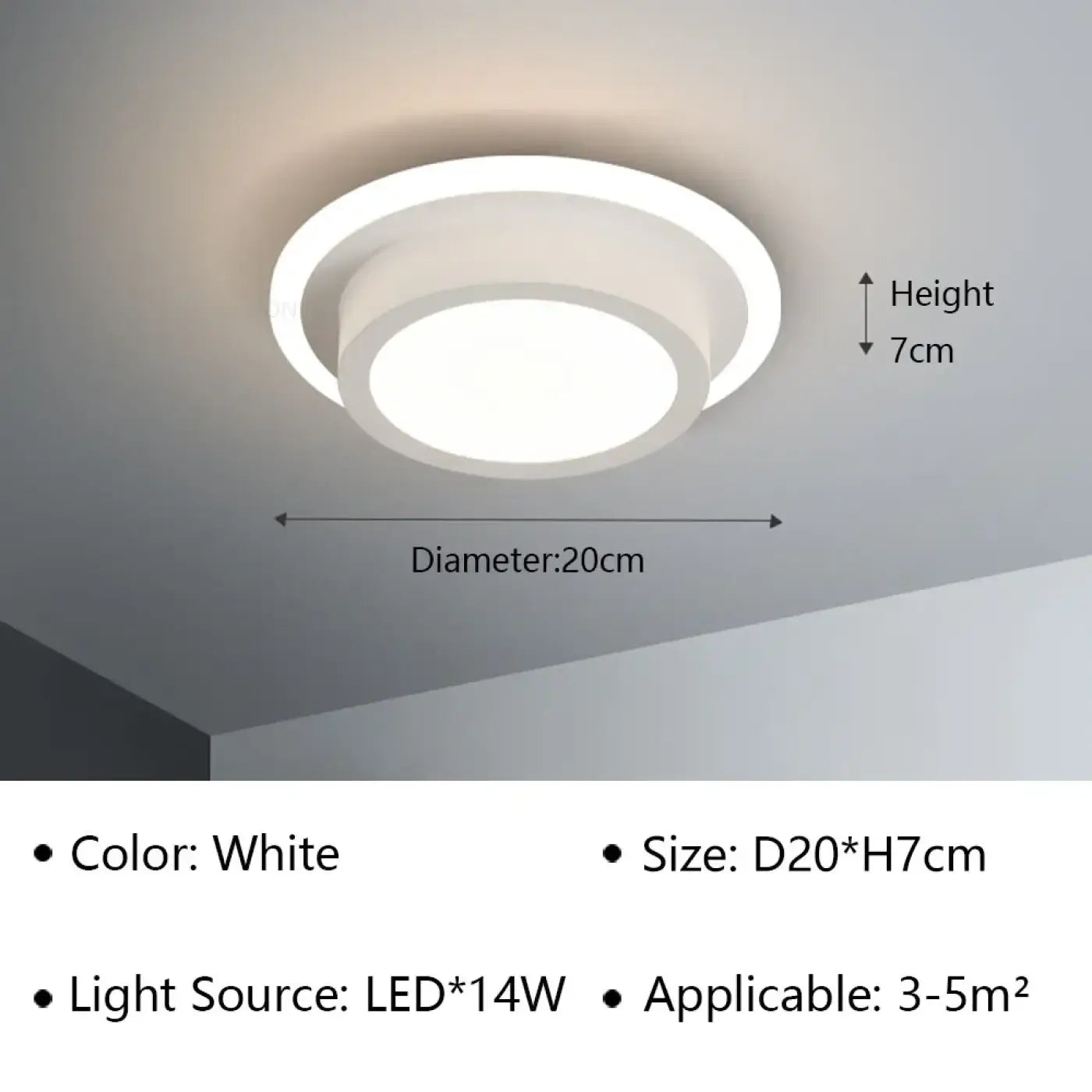 Plafonnier LED aluminium noir et blanc moderne | PEME