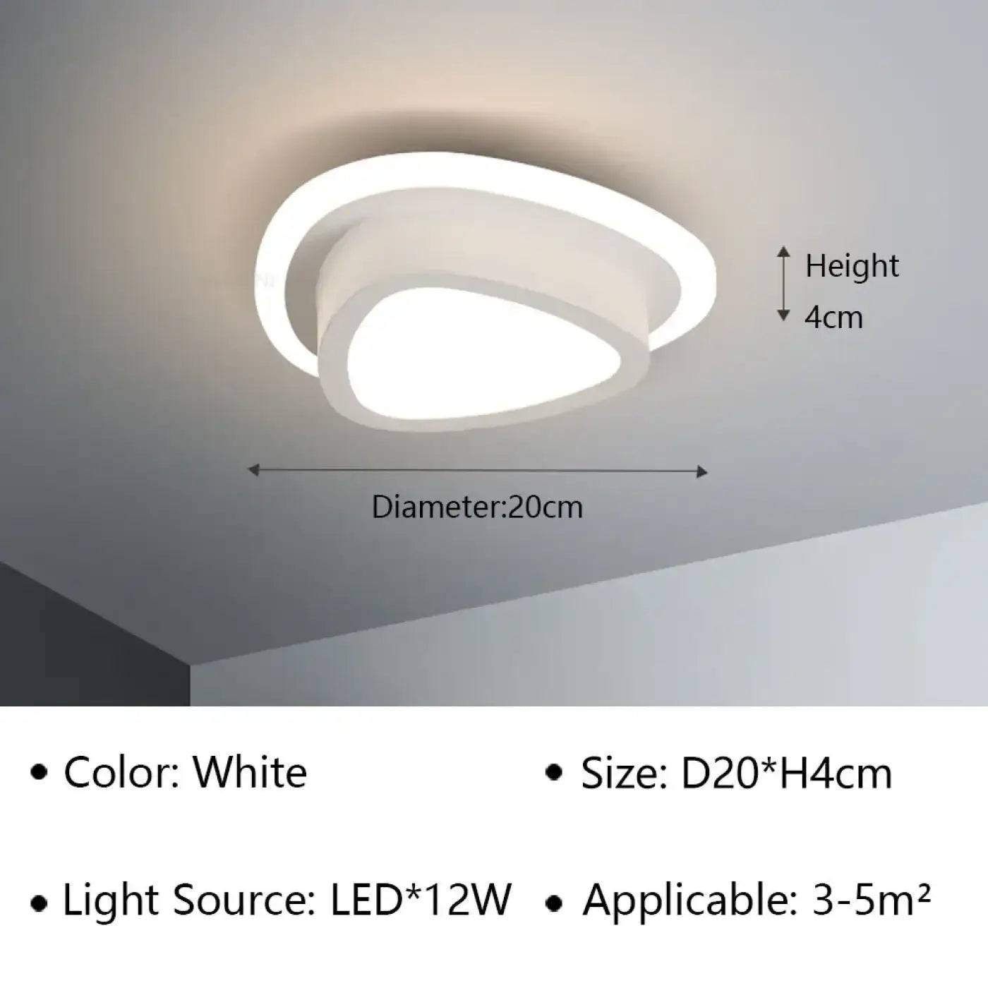 Plafonnier LED aluminium noir et blanc moderne | PEME