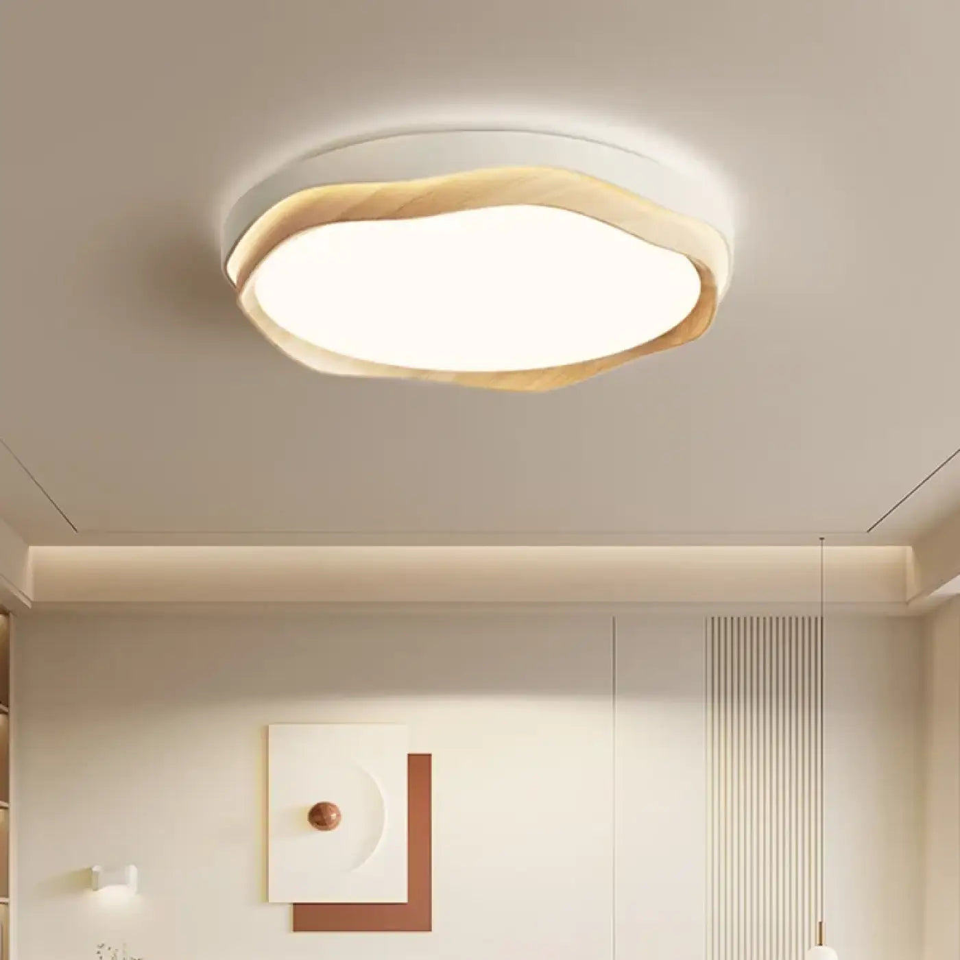 Plafonnier LED bois courbé design scandinave | ZUZEL