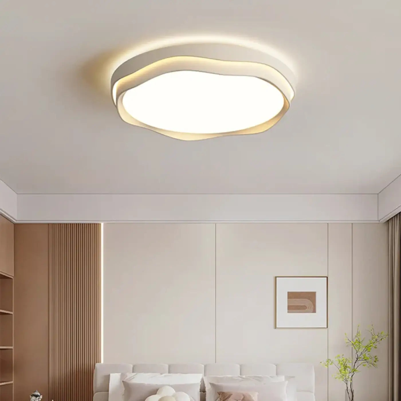 Plafonnier LED bois courbé design scandinave | ZUZEL