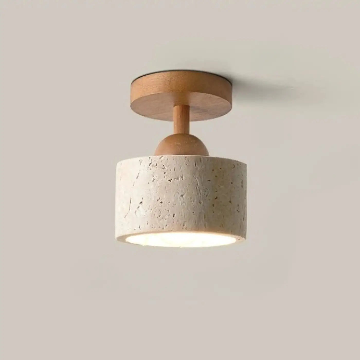 Plafonnier pierre et bois minimaliste scandinave | GUMU