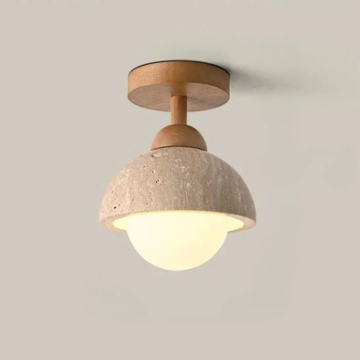 Plafonnier pierre et bois minimaliste scandinave | GUMU
