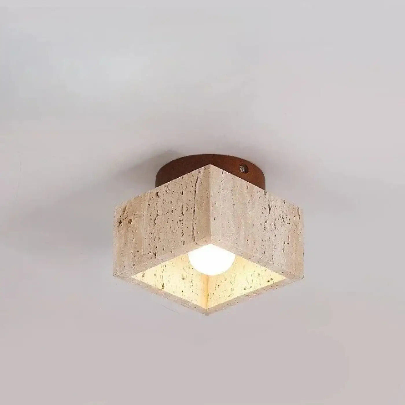 Plafonnier pierre et bois minimaliste scandinave | GUMU