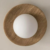 Plafonnier LED beige rond scandinave | FIBE