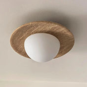 Plafonnier LED beige rond scandinave | FIBE