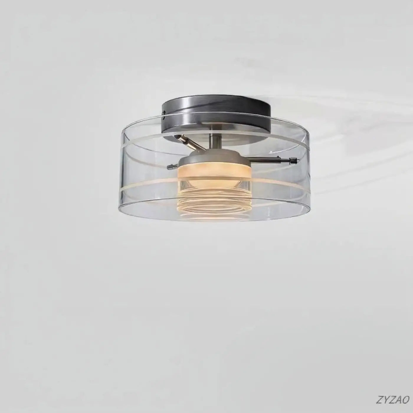 Plafonnier noir gris LED verre minimaliste | VANO