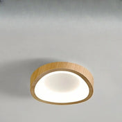 Plafonnier beige marron LED bois scandinave | DETIGEN